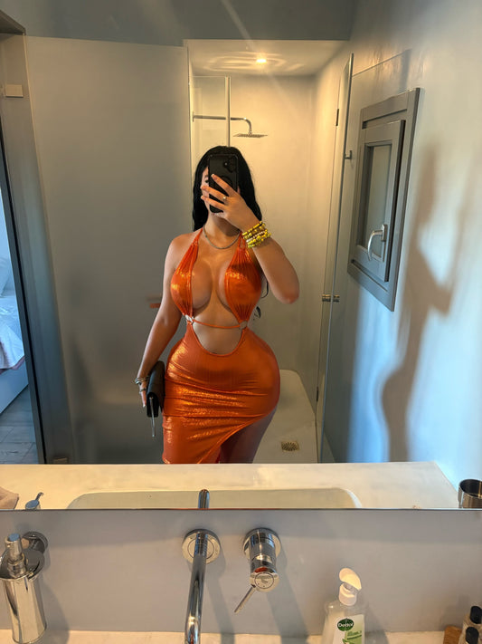 Hannah backless midi dress